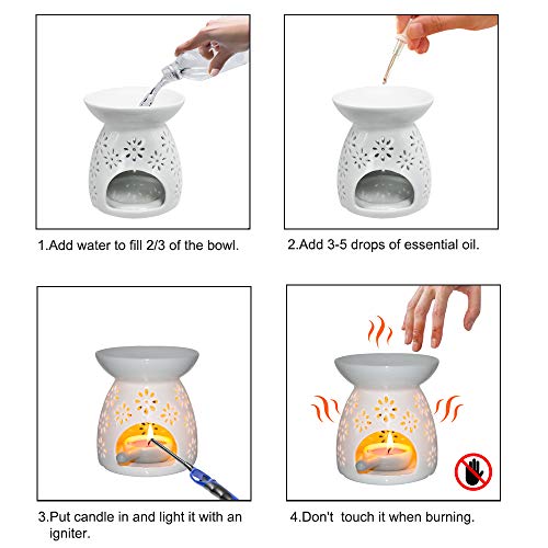 Wax Melt Burner Wax burner Ceramic Oil Burners Assorted Wax Warmer Aromatherapy Holder Candle Scented Diffuser Home Bedroom Decor Flower Pattern