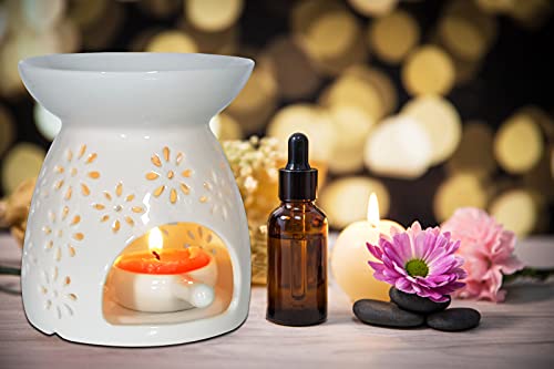Wax Melt Burner Wax burner Ceramic Oil Burners Assorted Wax Warmer Aromatherapy Holder Candle Scented Diffuser Home Bedroom Decor Flower Pattern
