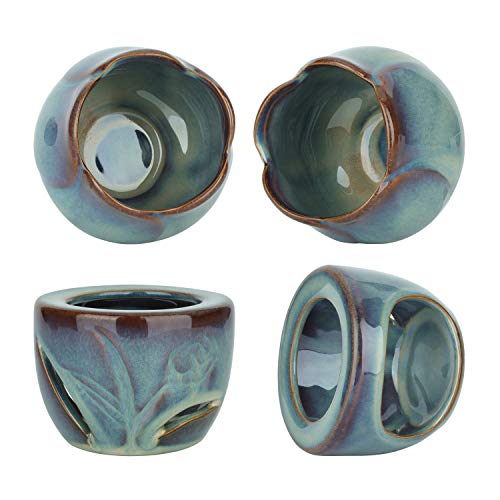 ComSaf Wax Melt Burners Essential Oil Burner Set of 2, Aromatherapy Aroma Burner Ceramic Oil Diffuser Candle Tealight Holder Home Bedroom Decor Christmas Housewarming Gift