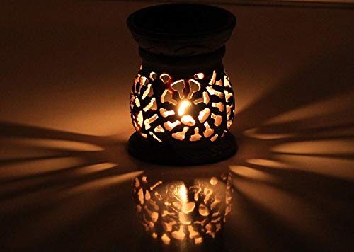 Nirvana Class NIRMAN Handmade Stone Aroma Burner Oil Diffusers Home Decor (Leaf)