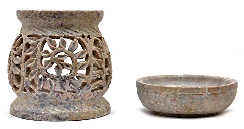 Nirvana Class NIRMAN Handmade Stone Aroma Burner Oil Diffusers Home Decor (Leaf)