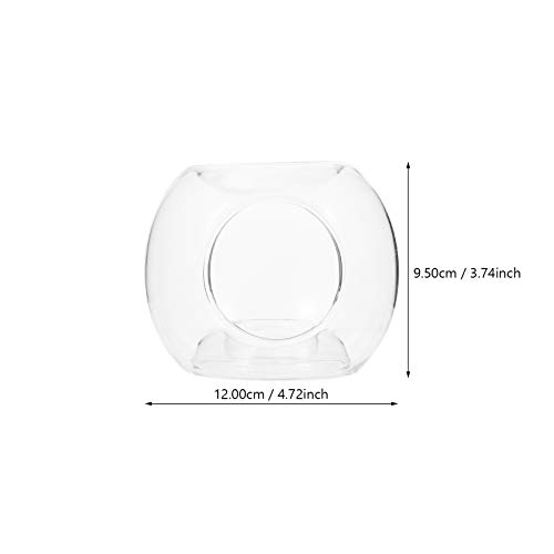 Uonlytech Clear Glass Tealight Holder Essential Oil Burner Wax Candle Tart Burner Warmer Diffuser Aroma Candle Warmers Decoration