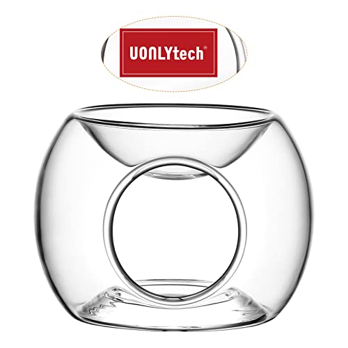 Uonlytech Clear Glass Tealight Holder Essential Oil Burner Wax Candle Tart Burner Warmer Diffuser Aroma Candle Warmers Decoration