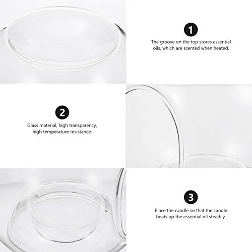 Uonlytech Clear Glass Tealight Holder Essential Oil Burner Wax Candle Tart Burner Warmer Diffuser Aroma Candle Warmers Decoration