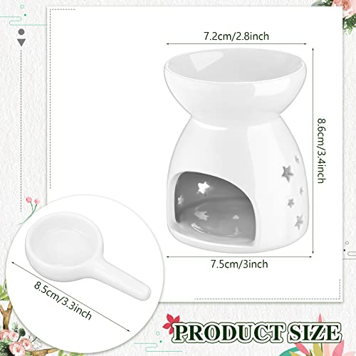 Yaomiao 12 Pieces Essential Oil Burner Ceramic Wax Warmer Burners Ceramic Oil Diffuser Candle Tealight Holder Aromatherapy Candle Holder for Home Bedroom Decoration Christmas Housewarming Gift