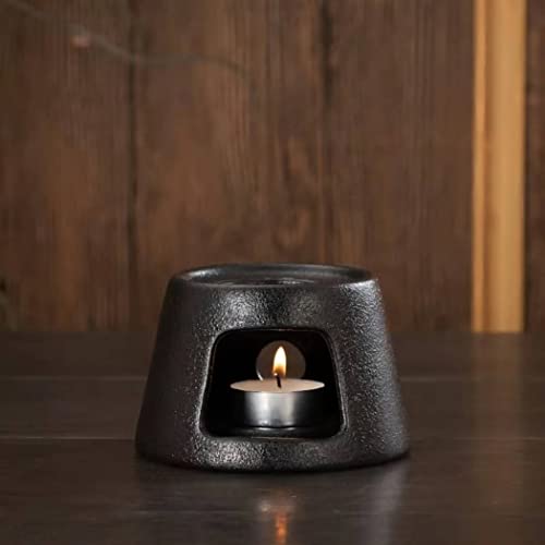 Warmself Hand Made Large Capacity Essential Oil Burner Wax Melt Burners, Aromatherapy Aroma Burner Ceramic Oil Diffuser Candle Tealight Holder Home Bedroom Decor Brown