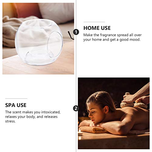 Uonlytech Clear Glass Tealight Holder Essential Oil Burner Wax Candle Tart Burner Warmer Diffuser Aroma Candle Warmers Decoration