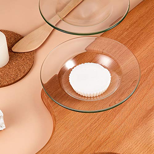 Replacement Oil Warmer Dish Round Glass Dish Wax Melt Candle Warmer Bowl Plate Lid Tray for Aroma Therapy Lamp Electric Lamps Oil and Tart Warmers (4 Pieces,4.5 Inches)