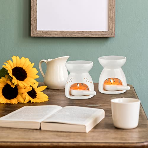 Yaomiao 12 Pieces Essential Oil Burner Ceramic Wax Warmer Burners Ceramic Oil Diffuser Candle Tealight Holder Aromatherapy Candle Holder for Home Bedroom Decoration Christmas Housewarming Gift