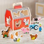 Melissa & Doug Wooden Barn Toy with Farm Pieces
