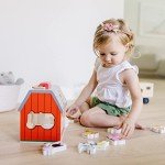 Melissa & Doug Wooden Barn Toy with Farm Pieces
