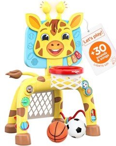 Giraffe Basketball Hoop and Soccer Goal Playset
