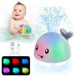Upgraded Light-Up Whale Bath Toy for Toddlers