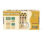 Montessori Wooden Busy Board with 8 LED Switches