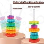 JUXUE Rainbow Stacking Rings for Toddlers 1-3