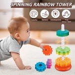 JUXUE Rainbow Stacking Rings for Toddlers 1-3