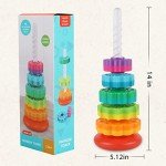 JUXUE Rainbow Stacking Rings for Toddlers 1-3