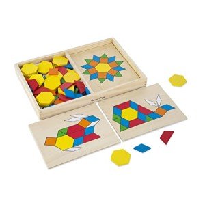 Melissa & Doug Wooden Pattern Blocks for Kids