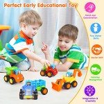4-Piece Educational Friction Powered Vehicle Set