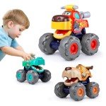 3-Pack Animal Push & Go Toy Cars for Toddlers