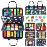 Montessori Busy Board Toy for Toddlers - Blue