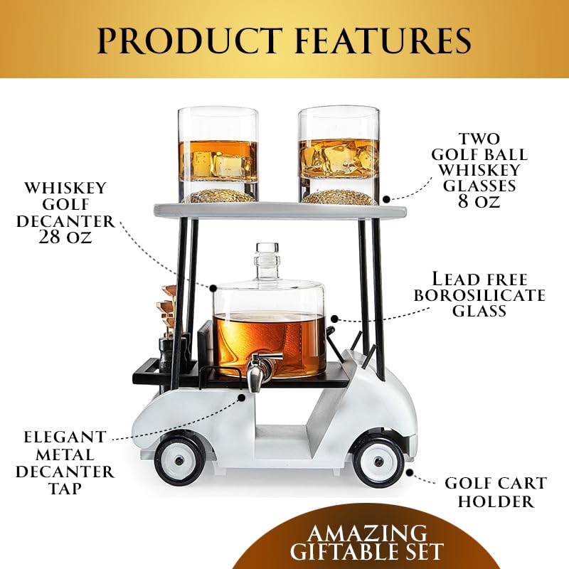 Golf-themed Whiskey Decanter and Glasses Set