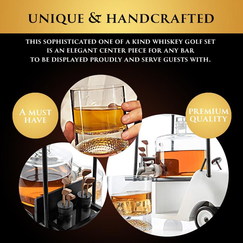 Golf-themed Whiskey Decanter and Glasses Set