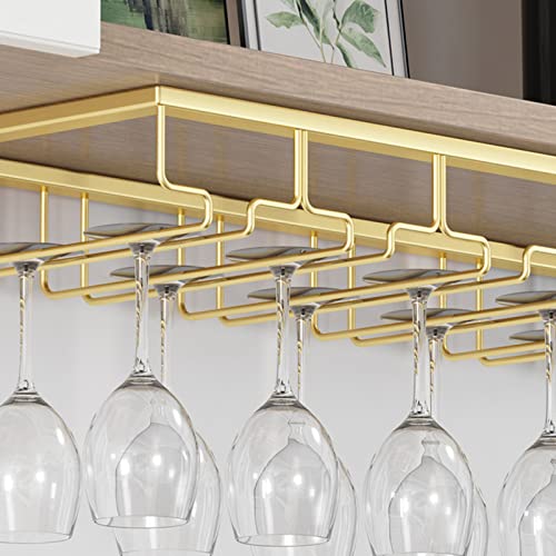 Gold Metal Wine Glass Rack - 20 inch