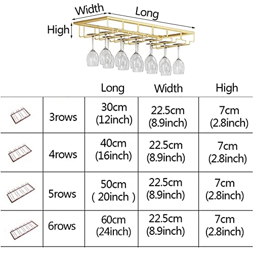 Gold Metal Wine Glass Rack - 20 inch