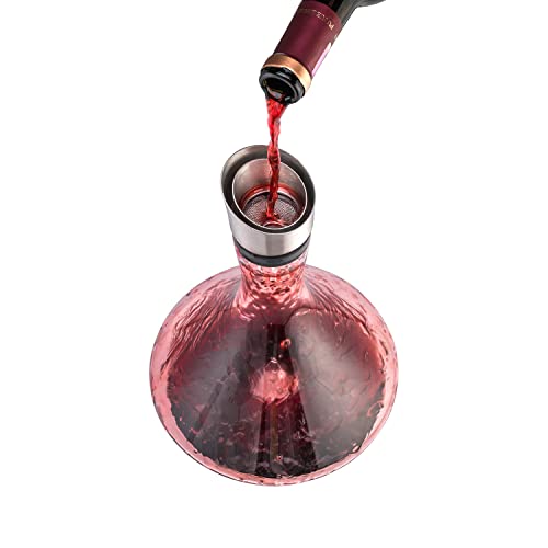 Hand-Blown Crystal Red Wine Decanter Set with Aerator