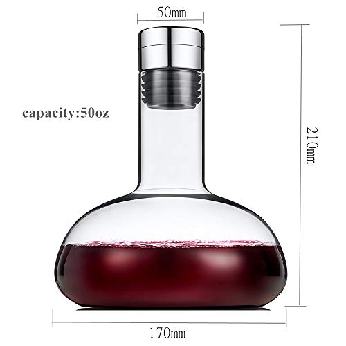 Hand-Blown Crystal Wine Decanter with Lid
