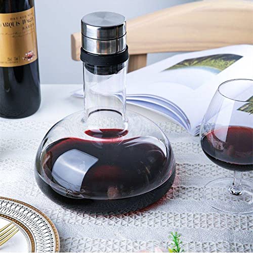Hand-Blown Crystal Wine Decanter with Lid