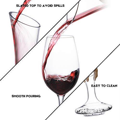 Hand Blown Crystal Wine Decanter Set