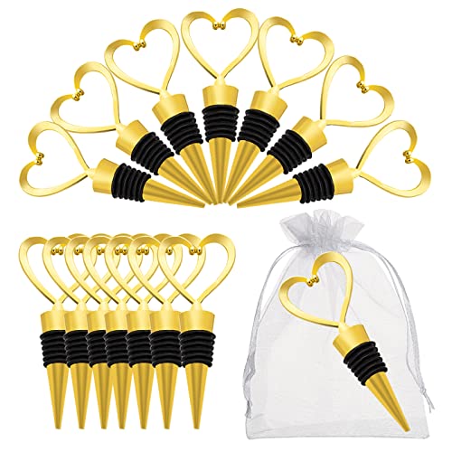 Heart-Shaped Wine Stoppers with Blessing Cards for Guests