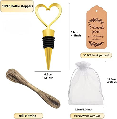 Heart-Shaped Wine Stoppers with Blessing Cards for Guests