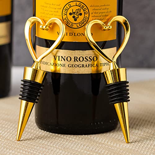 Heart-Shaped Wine Stoppers with Blessing Cards for Guests