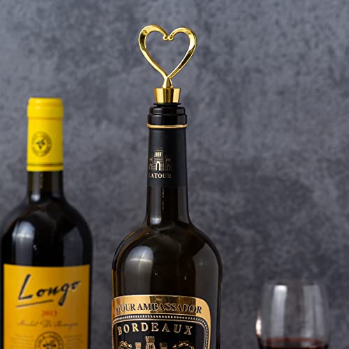 Heart-Shaped Wine Stoppers with Blessing Cards for Guests