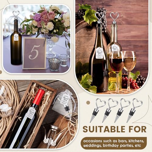 Heart-shaped Wine Stoppers with Gift Bags & Labels