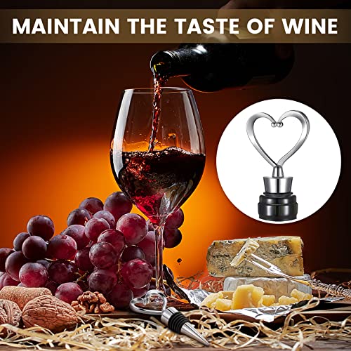 Heart-shaped Wine Stoppers with Gift Bags & Labels