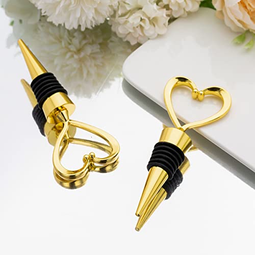 Heart-Shaped Wine Stoppers with Blessing Cards for Guests