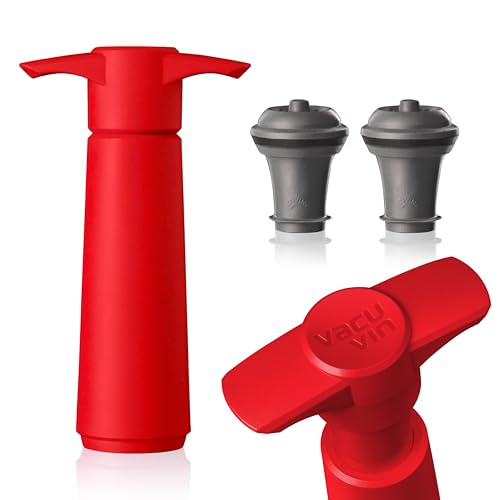 Wine Saver Pump with Vacuum Stopper - Red