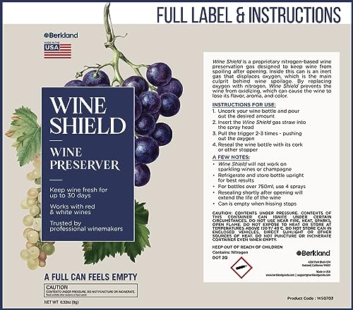 WineShield Wine Preserver - Keep wine fresh for 30 days