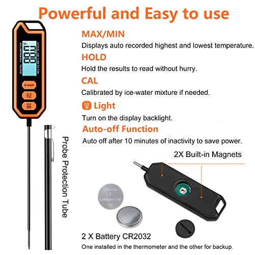 Waterproof Instant Read Thermometer for Food & Wine