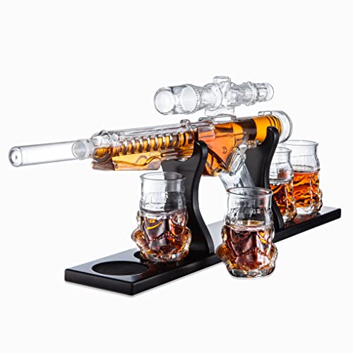 Elegant Whiskey & Wine Decanter Set with Glasses