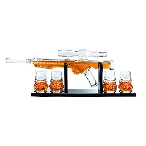 Elegant Whiskey & Wine Decanter Set with Glasses