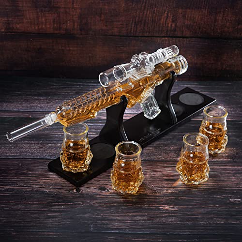 Elegant Whiskey & Wine Decanter Set with Glasses