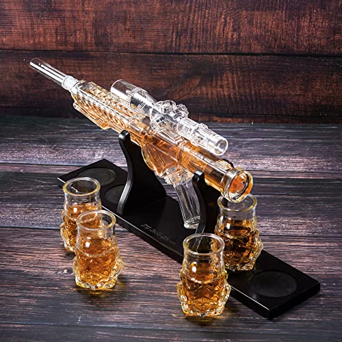 Elegant Whiskey & Wine Decanter Set with Glasses