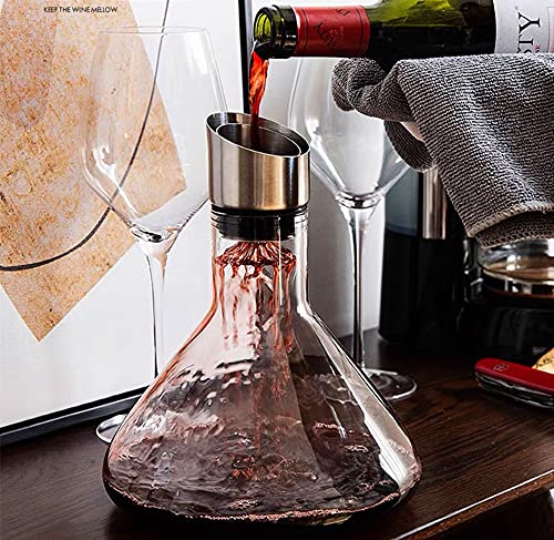 Smaier Handmade Red Wine Carafe with Aerator Filter