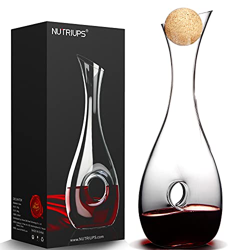Hand-blown snail wine decanter with lid