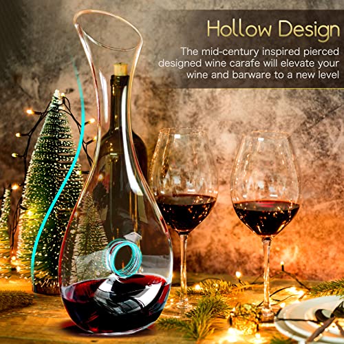 Hand-blown snail wine decanter with lid